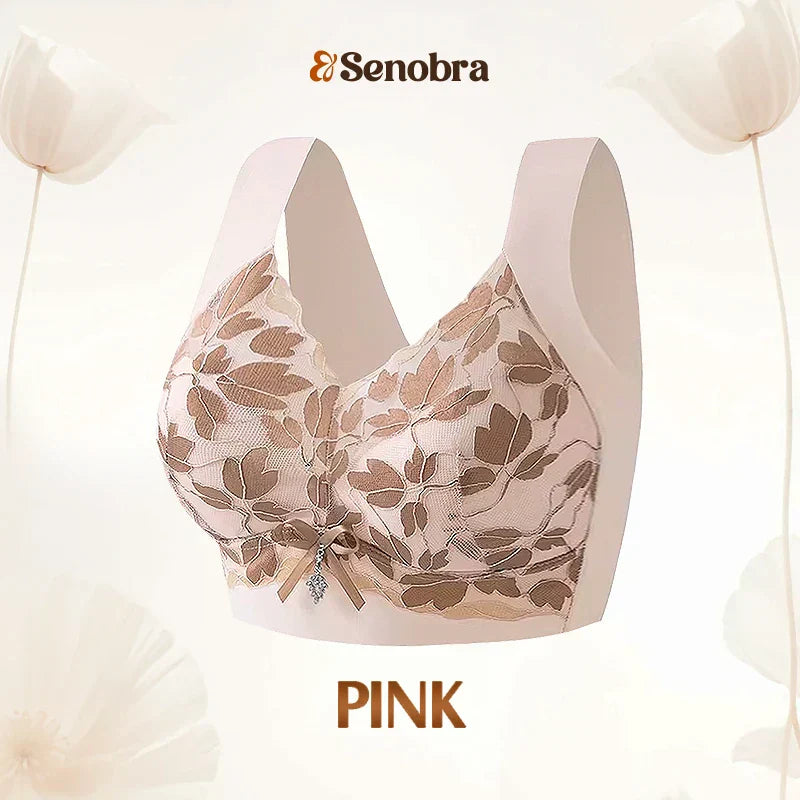 【Compra 3 y llévate 3 gratis】Sujetador de encaje talla grande S-2XL, sin aro de acero, espalda deslumbrante, sexy y transpirable, sin costuras, 【40-100 kg】